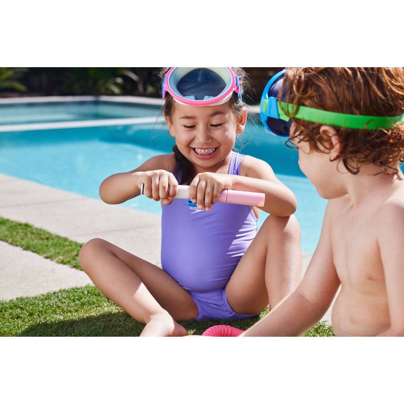 slide 9 of 11, Speedo Kids' Porto Snorkel Mask Set - Blue/Green: Ages 3-8, Includes Snorkel & Mask, 1 ct