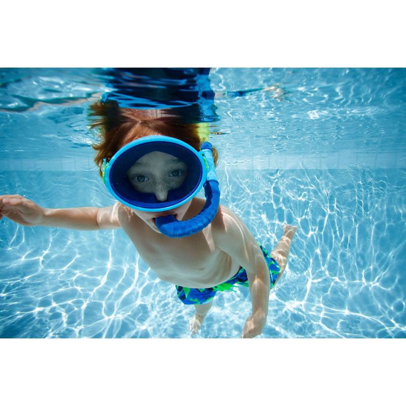 slide 10 of 11, Speedo Kids' Porto Snorkel Mask Set - Blue/Green: Ages 3-8, Includes Snorkel & Mask, 1 ct