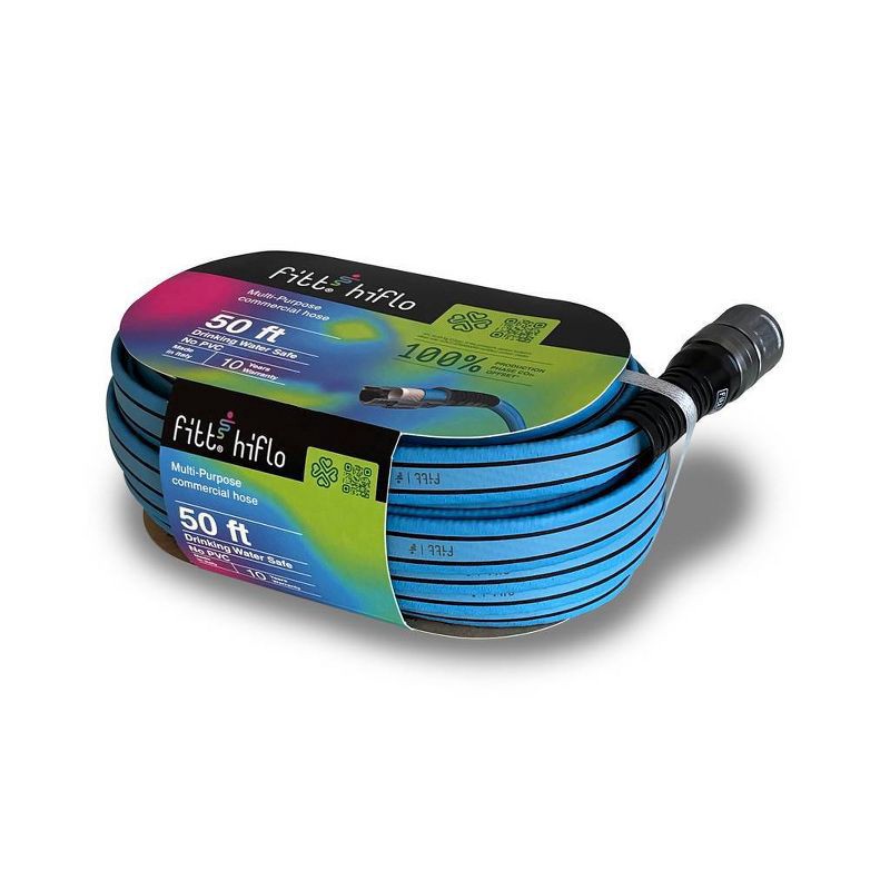 slide 1 of 9, FITT HiFlo 1/2"x50" Garden Hose - Blue, 1 ct