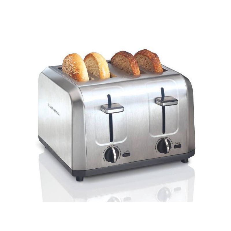 slide 2 of 5, Hamilton Beach 4 Slice Toaster Brushed Stainless Steel - 24714, 1 ct