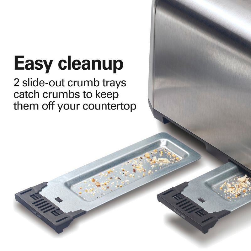 slide 6 of 11, Hamilton Beach 4 Slice Toaster Brushed Stainless Steel - 24714: Automatic Shut-Off, 1500W, Double Toaster, Silver, 1 ct