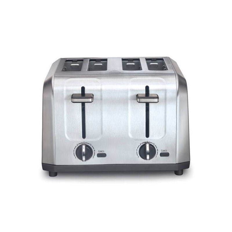 slide 1 of 5, Hamilton Beach 4 Slice Toaster Brushed Stainless Steel - 24714, 1 ct