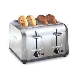 Hamilton Beach 4 Slice Toaster Brushed Stainless Steel - 24714: Automatic Shut-Off, 1500W, Double Toaster, Silver