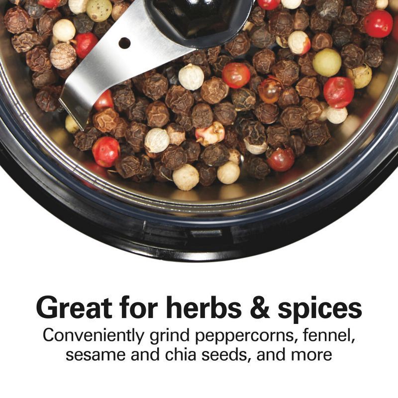 slide 6 of 10, Hamilton Beach Coffee Grinder Black - 80410: Electric Blade Grinder for Coffee Beans, Medium Grind, 12 Cup Capacity, 1 ct