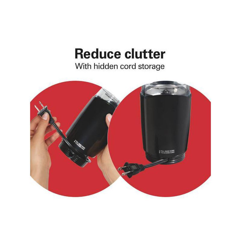 slide 8 of 10, Hamilton Beach Coffee Grinder Black - 80410: Electric Blade Grinder for Coffee Beans, Medium Grind, 12 Cup Capacity, 1 ct