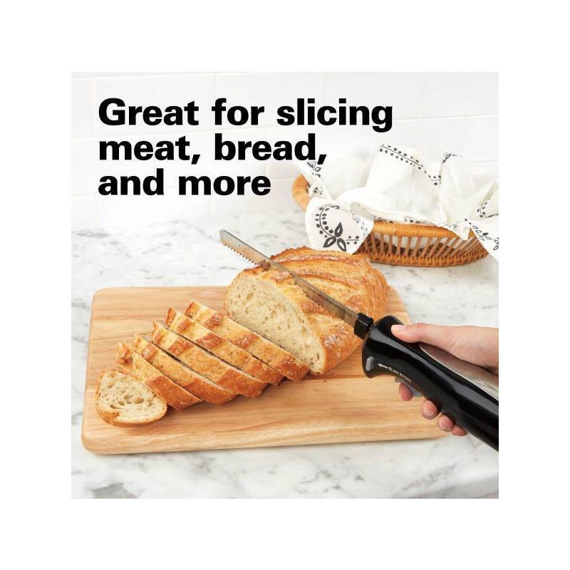 slide 3 of 8, Hamilton Beach Electric Knife Carving Set Black - 74277: Turkey Carving Knife with Carving Fork, Dishwasher-Safe Parts, 1 ct