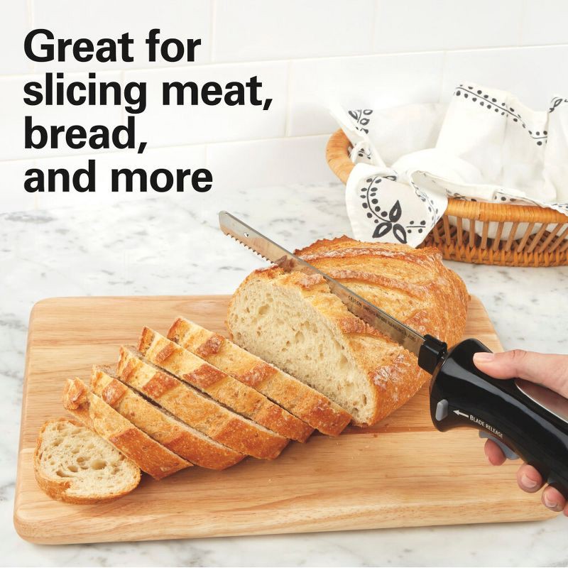 slide 9 of 9, Hamilton Beach Electric Knife Carving Set Black - 74277: Turkey Carving Knife with Carving Fork, Dishwasher-Safe Parts, 1 ct