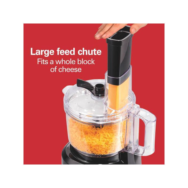 slide 8 of 11, Hamilton Beach Bowl Scraper Food Processor Black - 70743: 450W, 2 Speeds, Dishwasher-Safe, 64oz Capacity, Chops, Full-Size, 64 oz