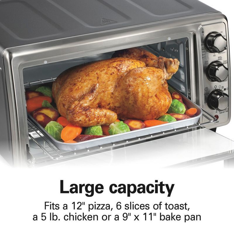 slide 3 of 12, Hamilton Beach Sure-Crisp Air Fryer Toaster Oven Black - 31418, 1 ct