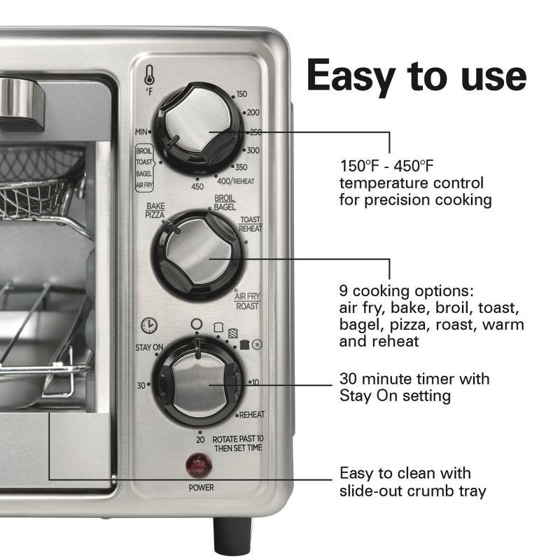 slide 7 of 12, Hamilton Beach Sure-Crisp Air Fryer Toaster Oven Black - 31418, 1 ct