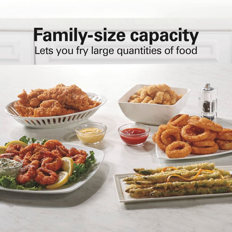 slide 7 of 9, Hamilton Beach 3qt Electric Deep Fryer Black - 35220, 3 qt