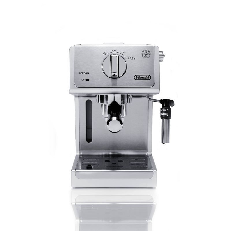 slide 2 of 10, DeLonghi De'Longhi 15 Bar Pump Espresso Machine - ECP3630: Silver, Adjustable Cup Shelf, Milk Frother, Removable Water Reservoir, 1 ct