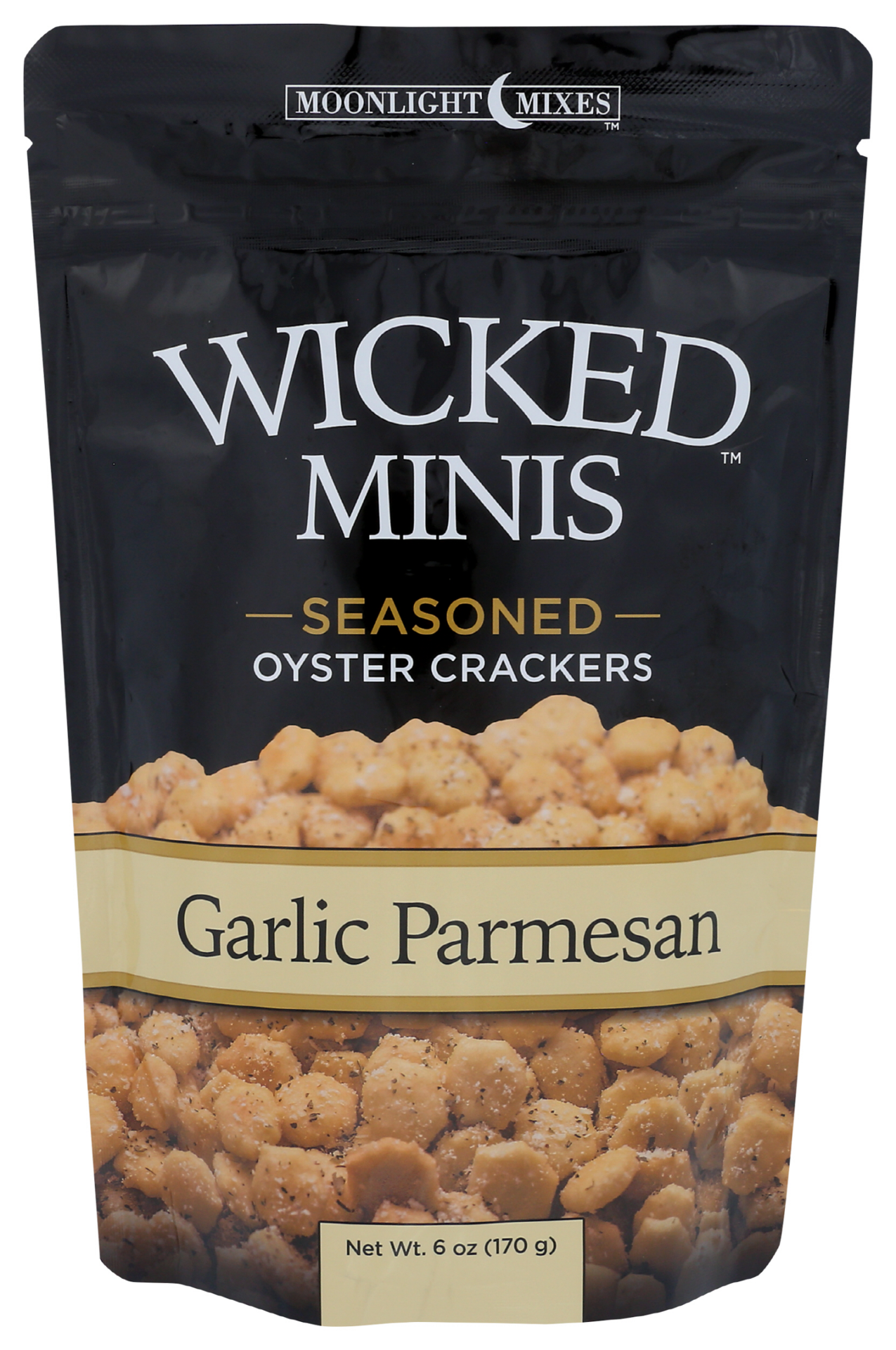 slide 1 of 2, Moonlight Mixes Wicked Snacks Garlic Parmesan Oyster Crackers, 6 oz