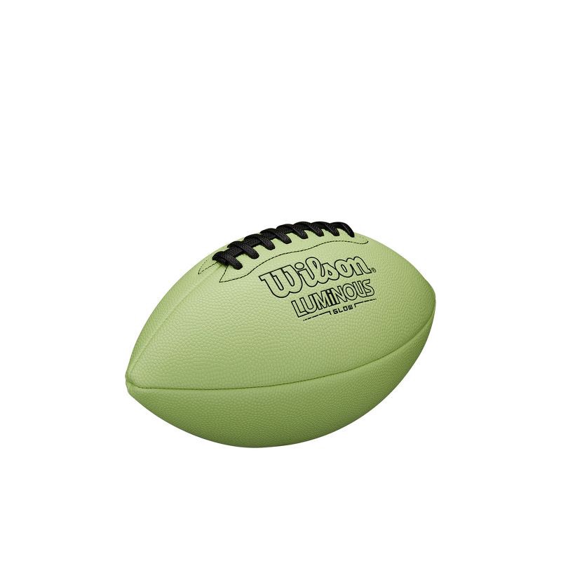 slide 4 of 8, Wilson Luminous Glow Junior Football: Composite Shell for All Ages, 1 ct