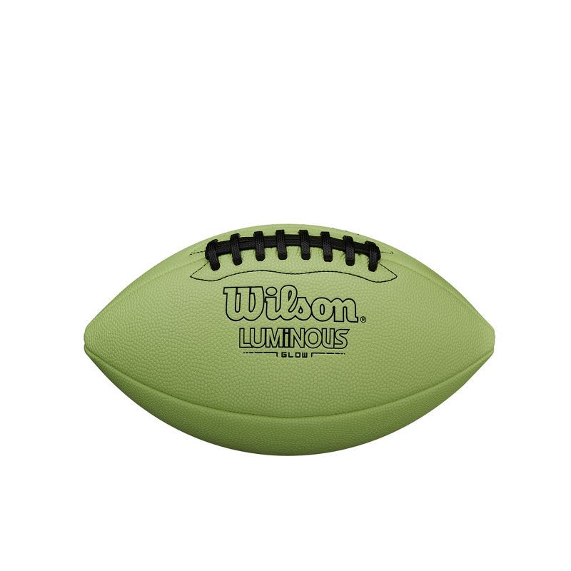 slide 1 of 8, Wilson Luminous Glow Junior Football: Composite Shell for All Ages, 1 ct