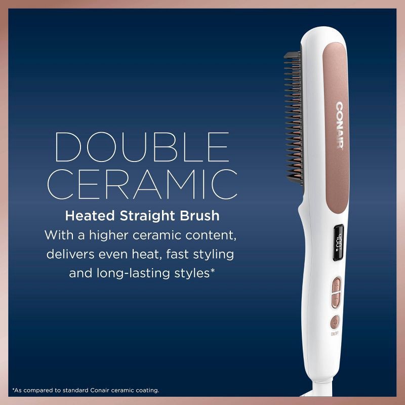 slide 3 of 10, Conair Double Ceramic Hair Styling Brush - White, 1 ct
