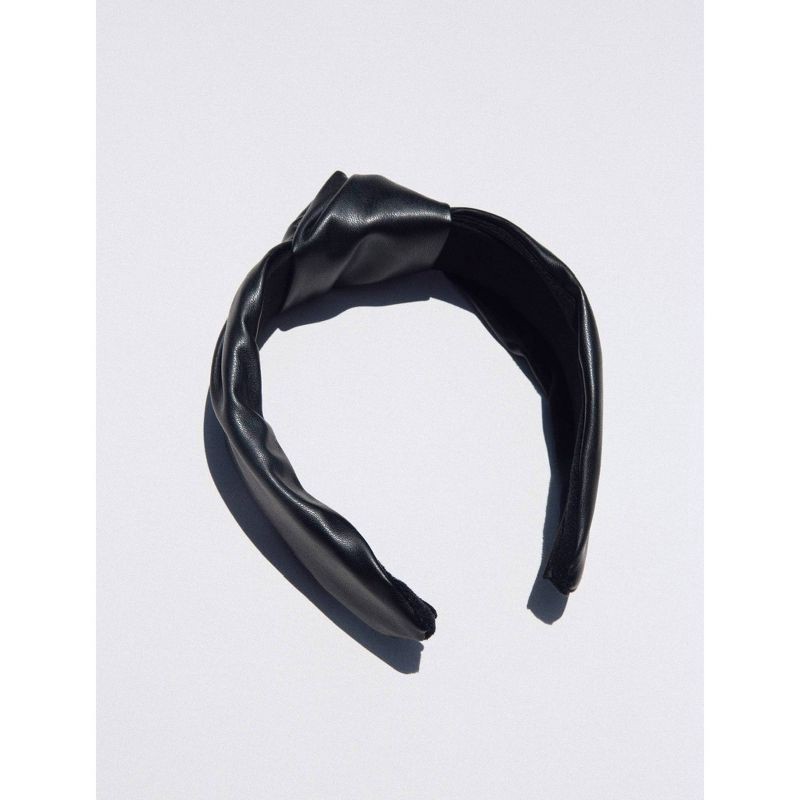 slide 4 of 11, Kristin Ess The Luxe Vegan Leather Headband - Black, 1 ct