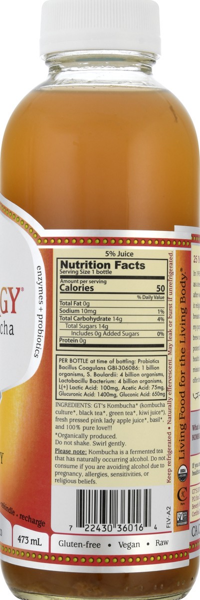 slide 11 of 13, GT's Synergy Raw Pink Lady Apple Kombucha 16 oz, 16 fl oz