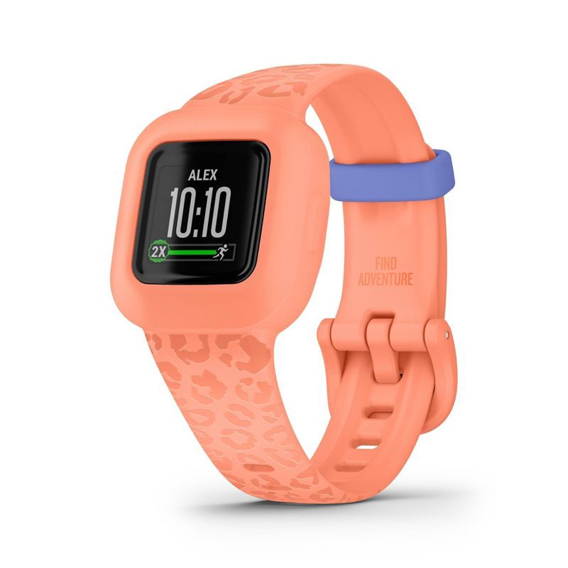 slide 1 of 5, Garmin Vivofit Jr. 3 Kids Fitness Tracker - Peach Leopard, 1 ct