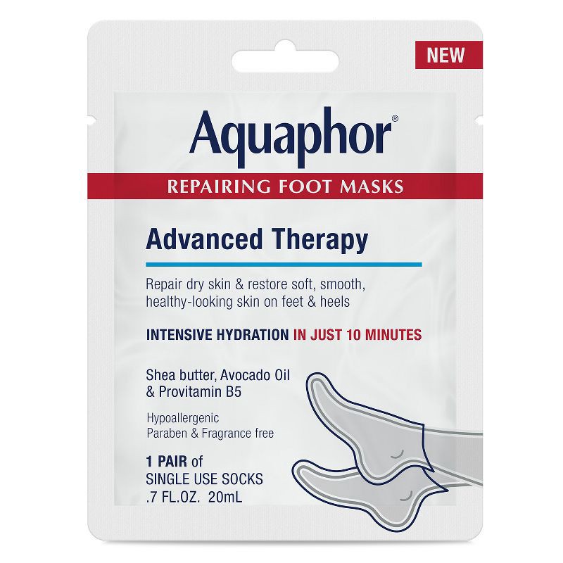 slide 1 of 12, Aquaphor Advanced Therapy Repairing Foot Mask - 0.7 fl oz, 0.7 fl oz