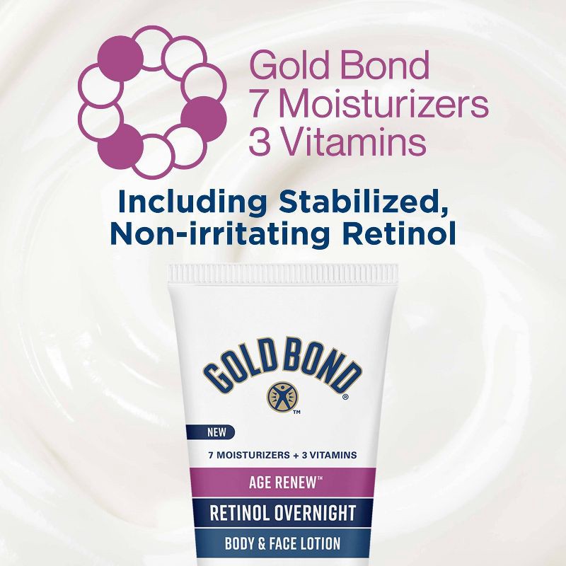 slide 4 of 10, Gold Bond Retinol Overnight Unscented Face and Body Lotion - 7oz, 7 oz