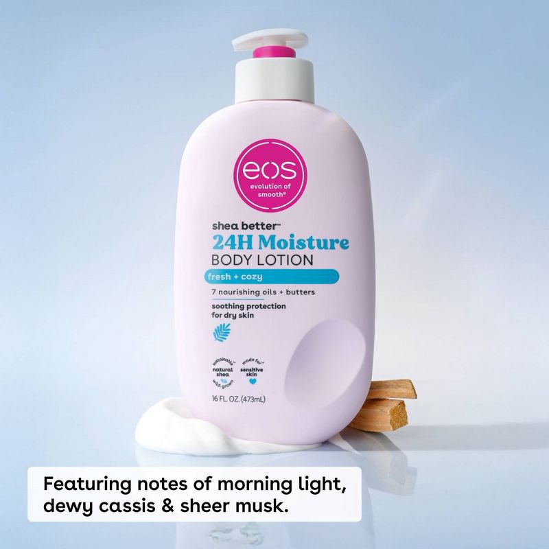 slide 3 of 8, eos Shea Better 24H Moisture Body Lotion - Fresh & Cozy - 16 fl oz, 16 fl oz