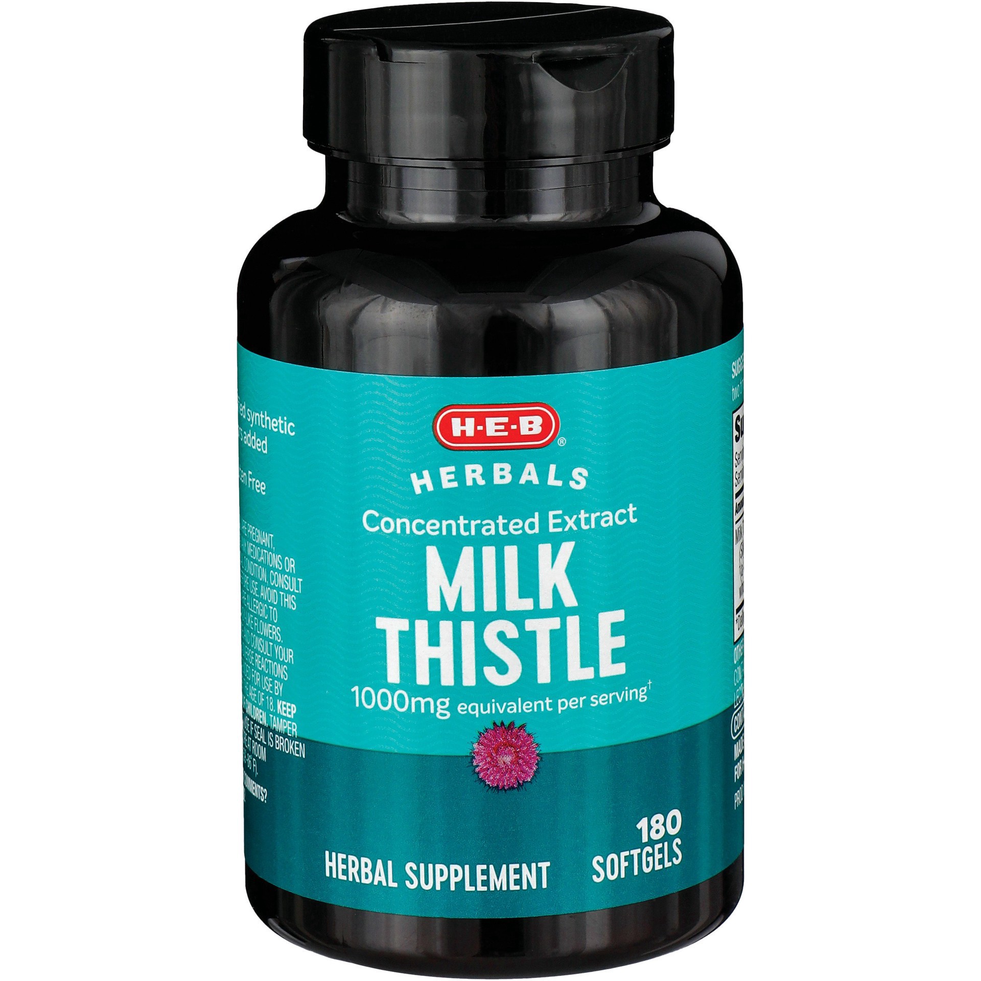 slide 1 of 1, H-E-B Herbals Milk Thistle Softgels - 1,000 mg, 180 ct