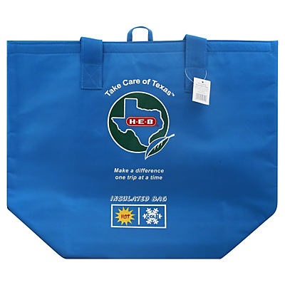 slide 1 of 1, H-E-B Insulated Reusable Bag, Blue, 1 ct