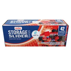Meijer Slider Lock Storage Bags with Expandable Bottom, Quart