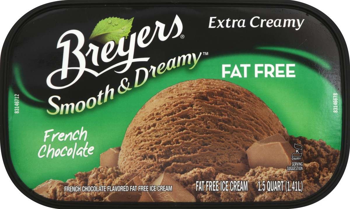 slide 2 of 6, Breyers Fat Free French Chocolate Ice Cream, 1.5 qt