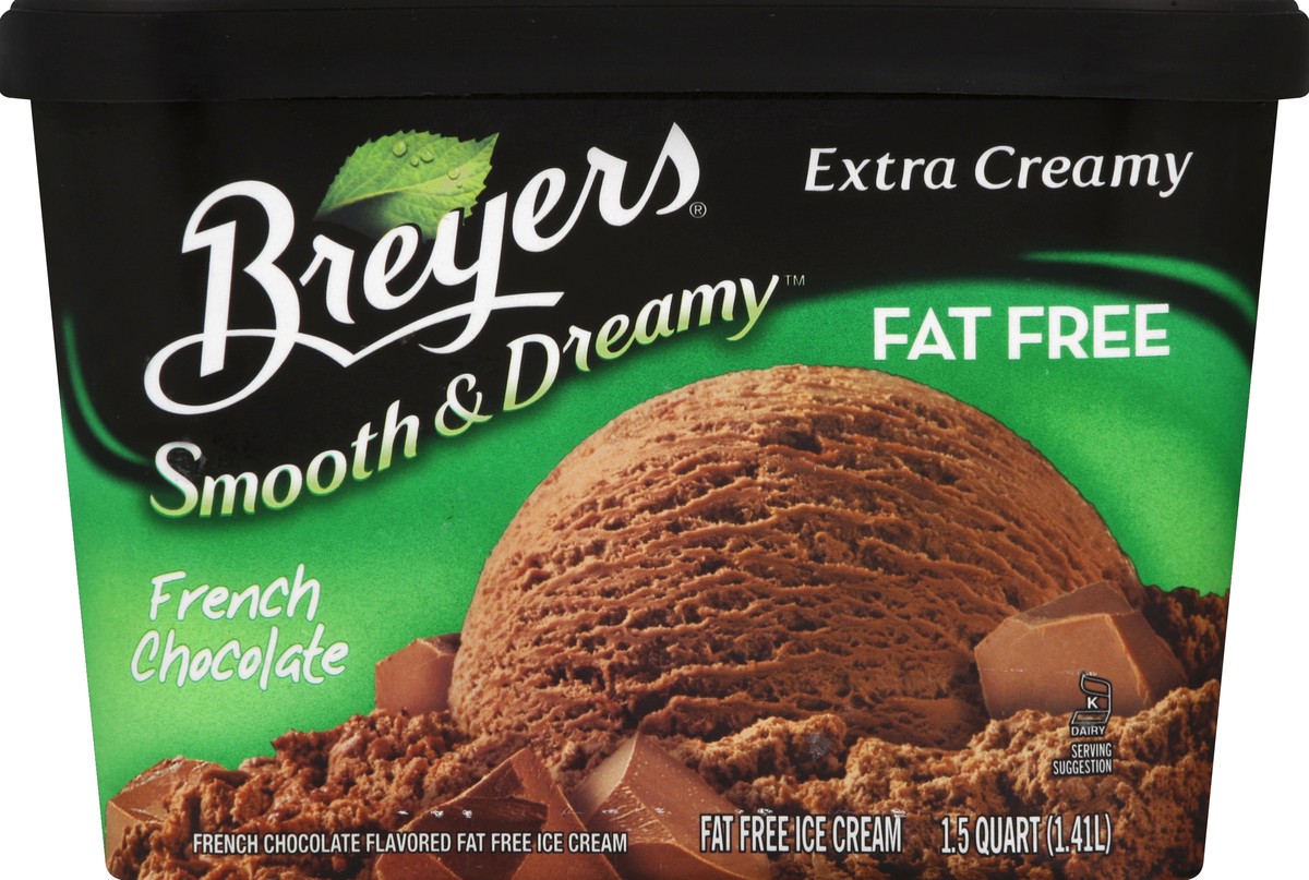 slide 5 of 6, Breyers Fat Free French Chocolate Ice Cream, 1.5 qt