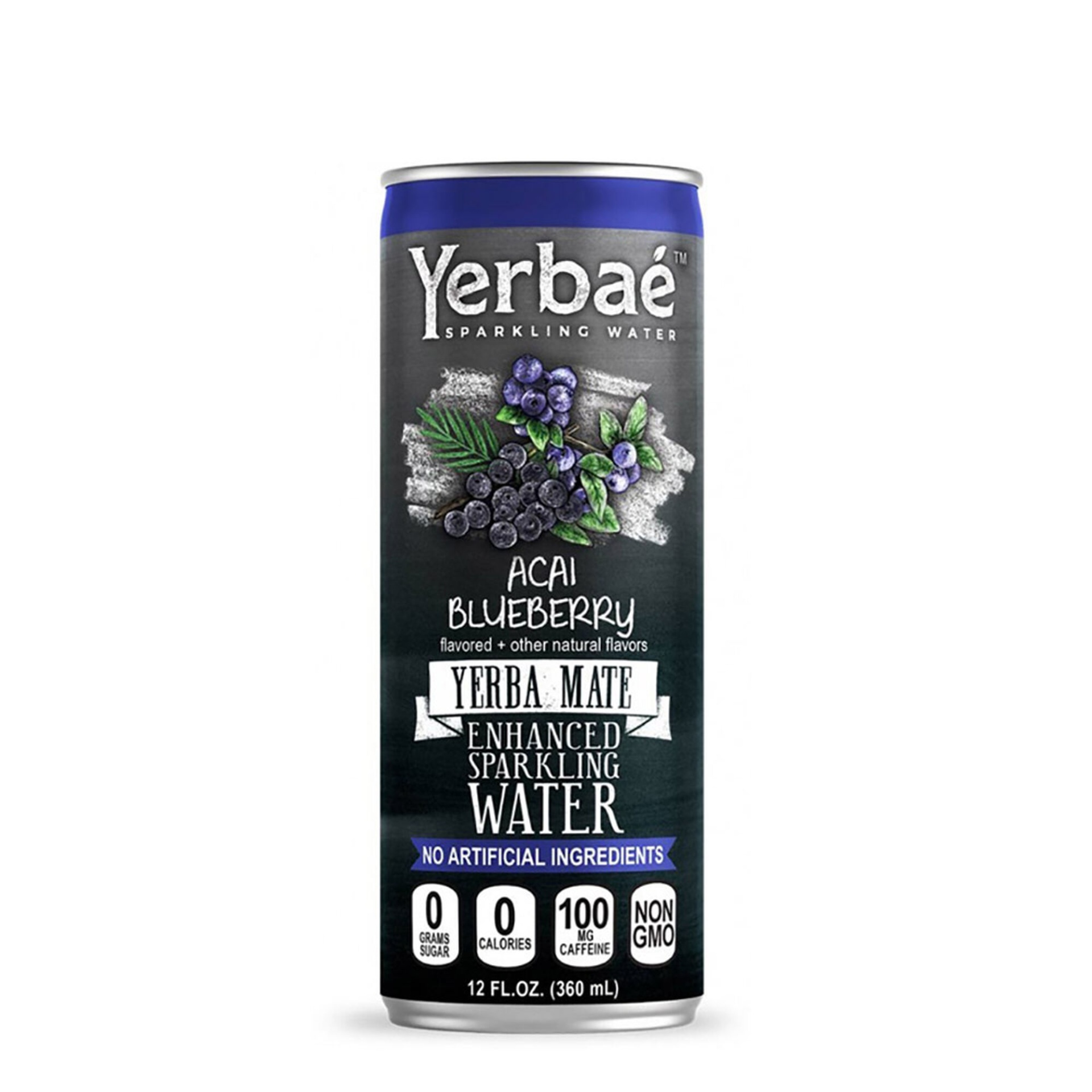 slide 1 of 1, Yerba Caffeinated Sparkling Water - Acai Blueberry, 12 ct
