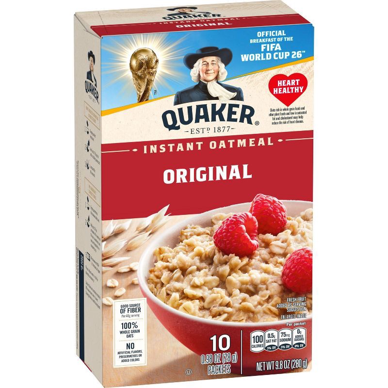 slide 1 of 7, Quaker Instant Oatmeal Original - 10ct/9.8oz, 10 ct, 9.8 oz