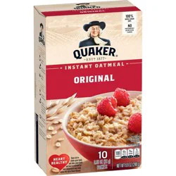 Quaker Instant Oatmeal Original - 10ct/9.8oz: American Heart Association Certified, No Artificial Flavors