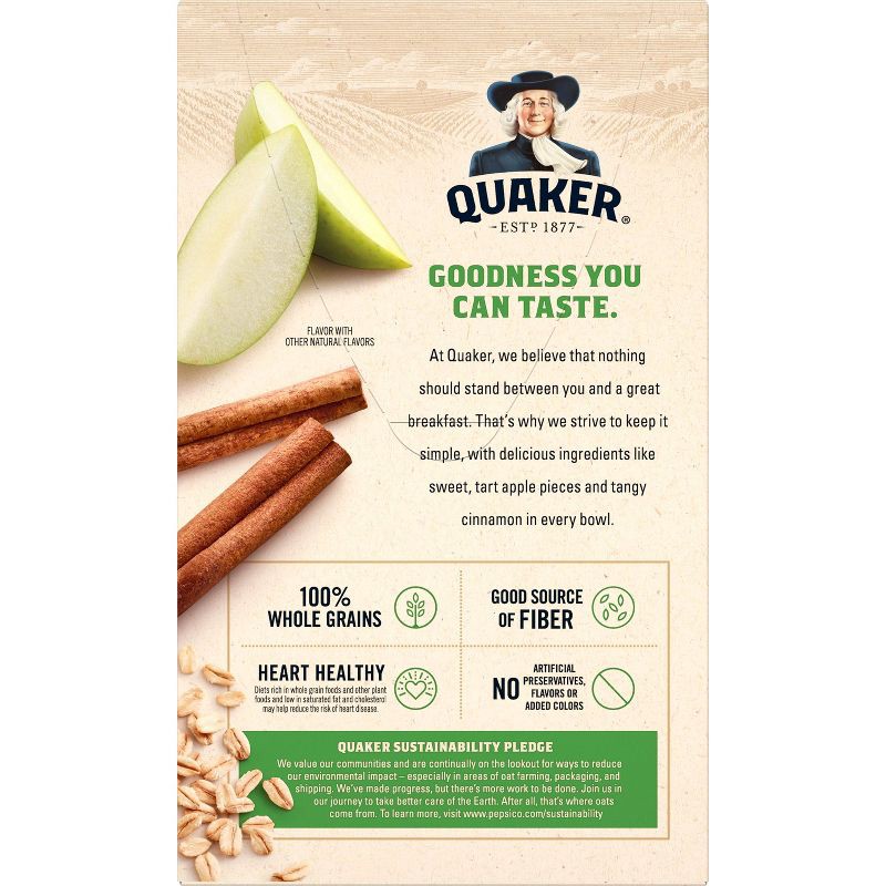 slide 3 of 8, Quaker Instant Oatmeal Apple Cinnamon - 8ct/12.1oz, 8 ct; 12.1 oz