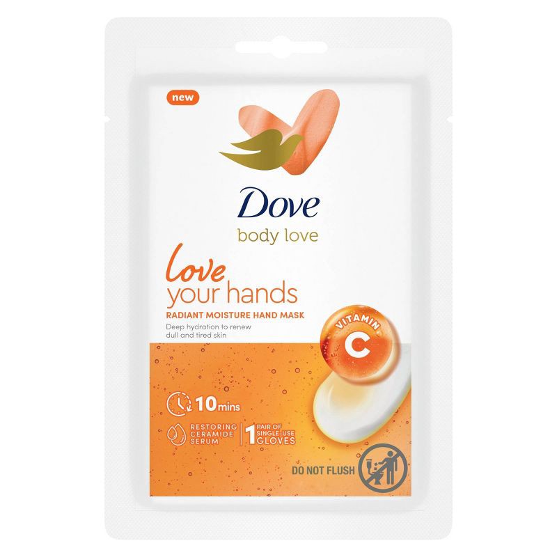 slide 2 of 11, Dove Beauty Love Radiant Moisture Hand Mask - 1 pair, 1 ct