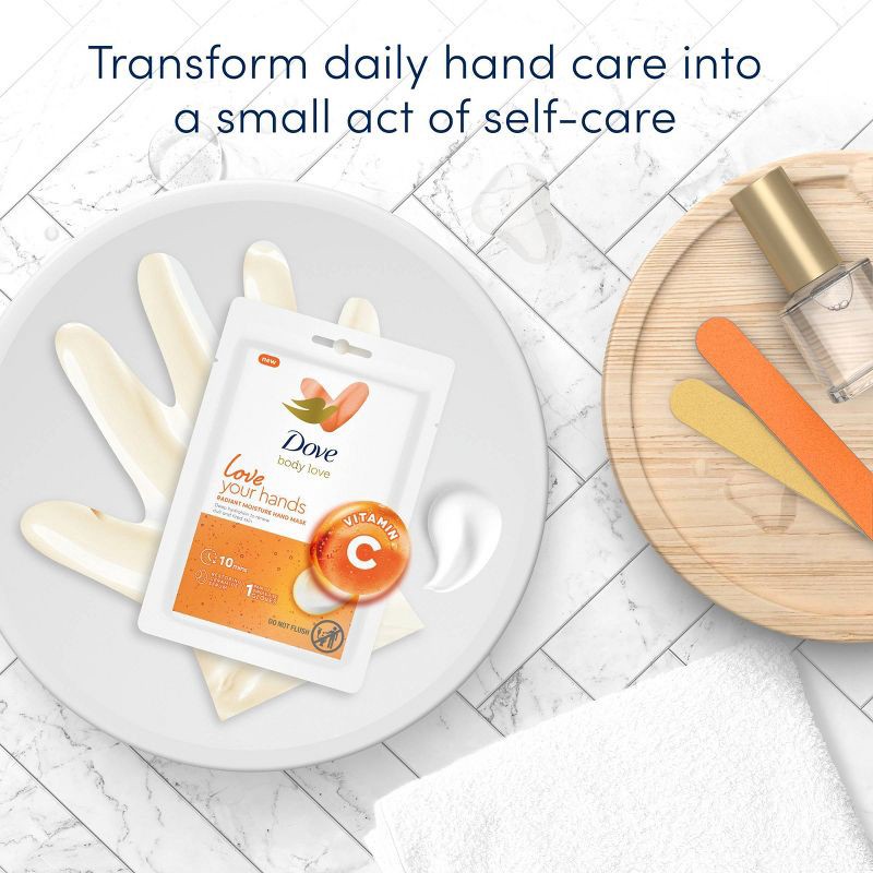 slide 4 of 11, Dove Beauty Love Radiant Moisture Hand Mask - 1 pair, 1 ct