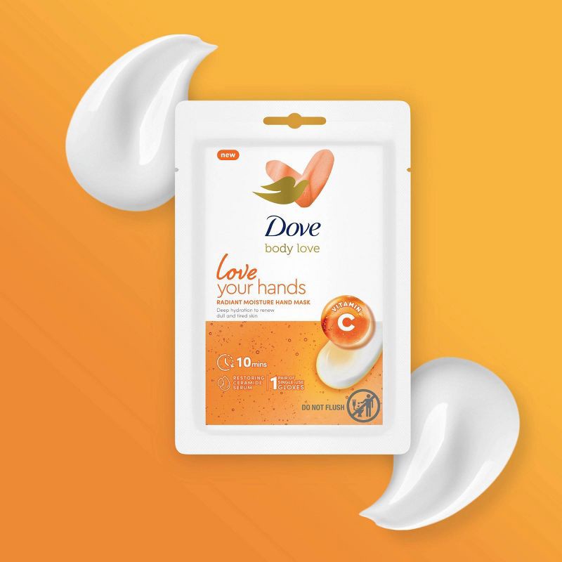 slide 11 of 11, Dove Beauty Love Radiant Moisture Hand Mask - 1 pair, 1 ct