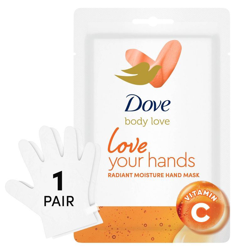 slide 1 of 11, Dove Beauty Love Radiant Moisture Hand Mask - 1 pair, 1 ct