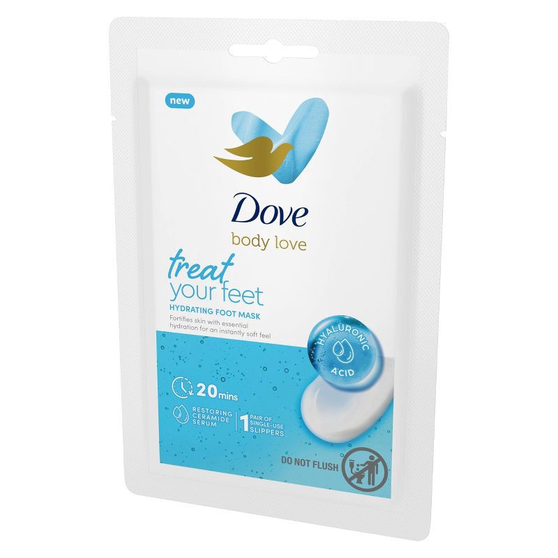 slide 3 of 7, Dove Beauty Love Hydrating Foot Mask - 1 pair, 1 ct