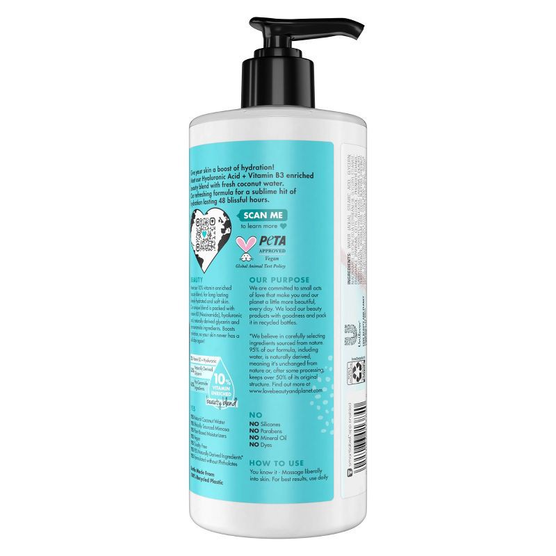 slide 5 of 5, Love Beauty and Planet Hydrate Coconut Water and Hyaluronic Acid Pump Body Lotion - 16 fl oz, 16 fl oz