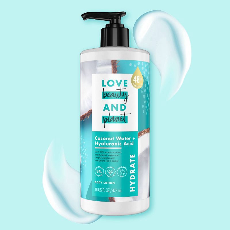 slide 2 of 5, Love Beauty and Planet Hydrate Coconut Water and Hyaluronic Acid Pump Body Lotion - 16 fl oz, 16 fl oz