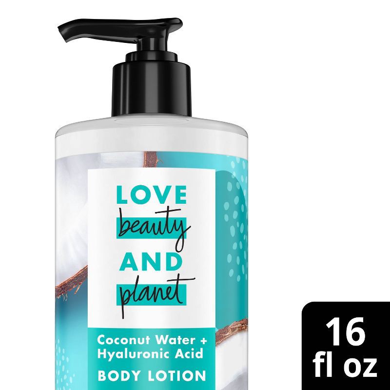 slide 1 of 5, Love Beauty and Planet Hydrate Coconut Water and Hyaluronic Acid Pump Body Lotion - 16 fl oz, 16 fl oz