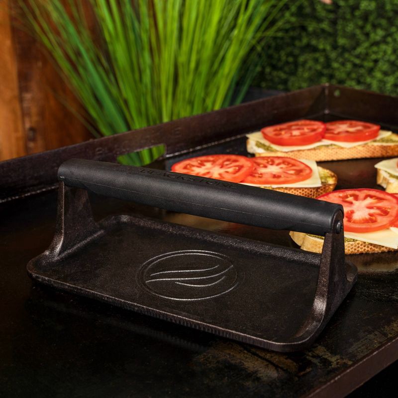 slide 5 of 5, Blackstone Medium Griddle Press with Cast Iron Handle - Black: Heavy-Gauge, Outdoor Cooking Tool, Heat-Resistant, 1 ct