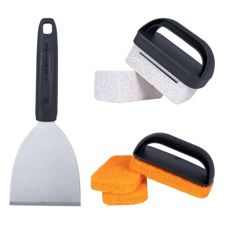 slide 1 of 7, Blackstone 8pc Griddle Cleaning Kit: Professional Scraper, Pads & Bricks for Rust Removal, 8 ct