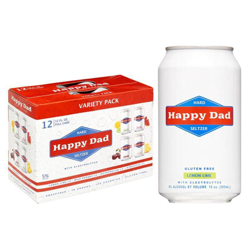 slide 1 of 1, Happy Dad Hard Seltzer Variety Pack - 12pk/12 fl oz Cans, 12 ct; 12 fl oz