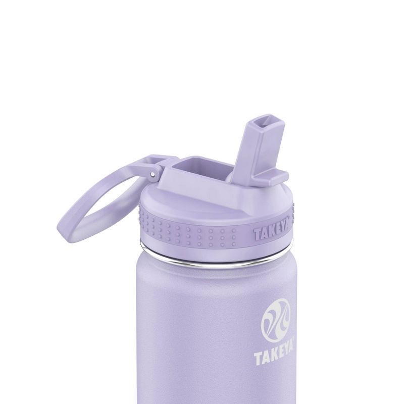Takeya 18oz Actives Insulated Stainless Steel Water Bottle with Straw Lid - Lavender Fields