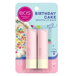 eos Natural Shea Lip Balm - Birthday Cake - 0.28oz/2pk