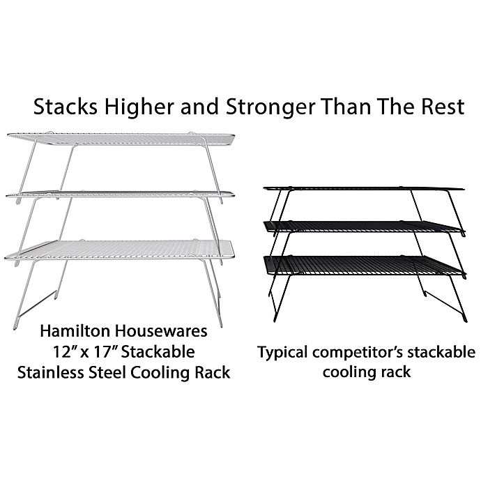 slide 6 of 7, Hamilton Housewares Stainless Steel Stackable Cooling Rack, 12 in x 17 in