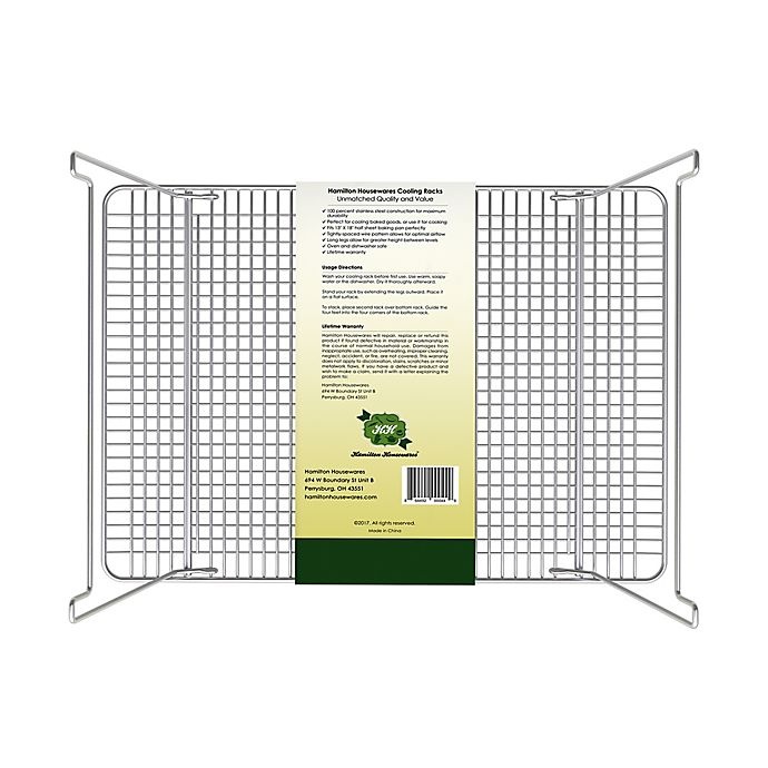 slide 7 of 7, Hamilton Housewares Stainless Steel Stackable Cooling Rack, 12 in x 17 in